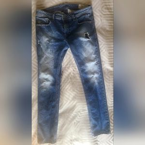 Diesel Thavar men's distressed blue jeans 34x30 slim-skinny